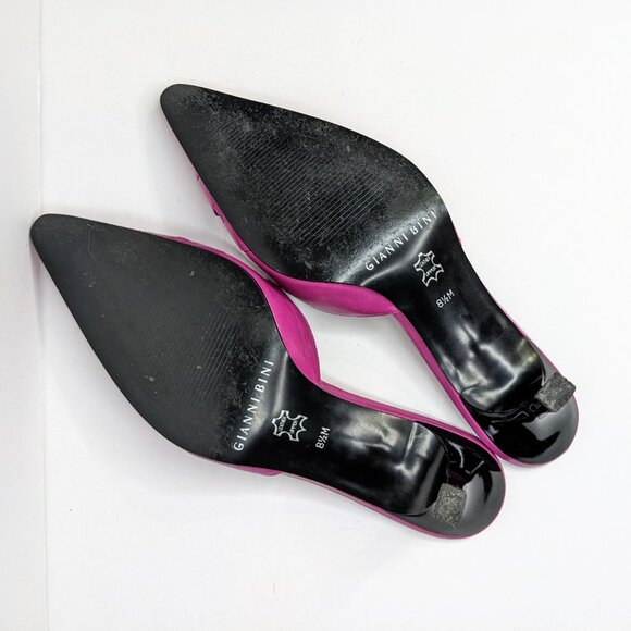 Gianni Bini Kitten Heel Womens 8.5 Bright Purple Slide On Pointy Toe Y2K Shoes - Picture 7 of 7